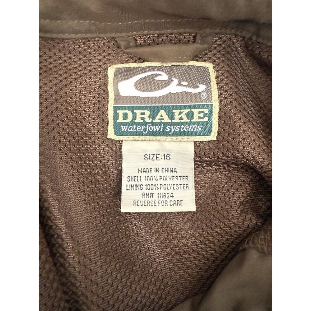 Drake Waterfowl System Vented Button Down Shirt Brown Outdoors Hiking Men Size M - Picture 3 of 11